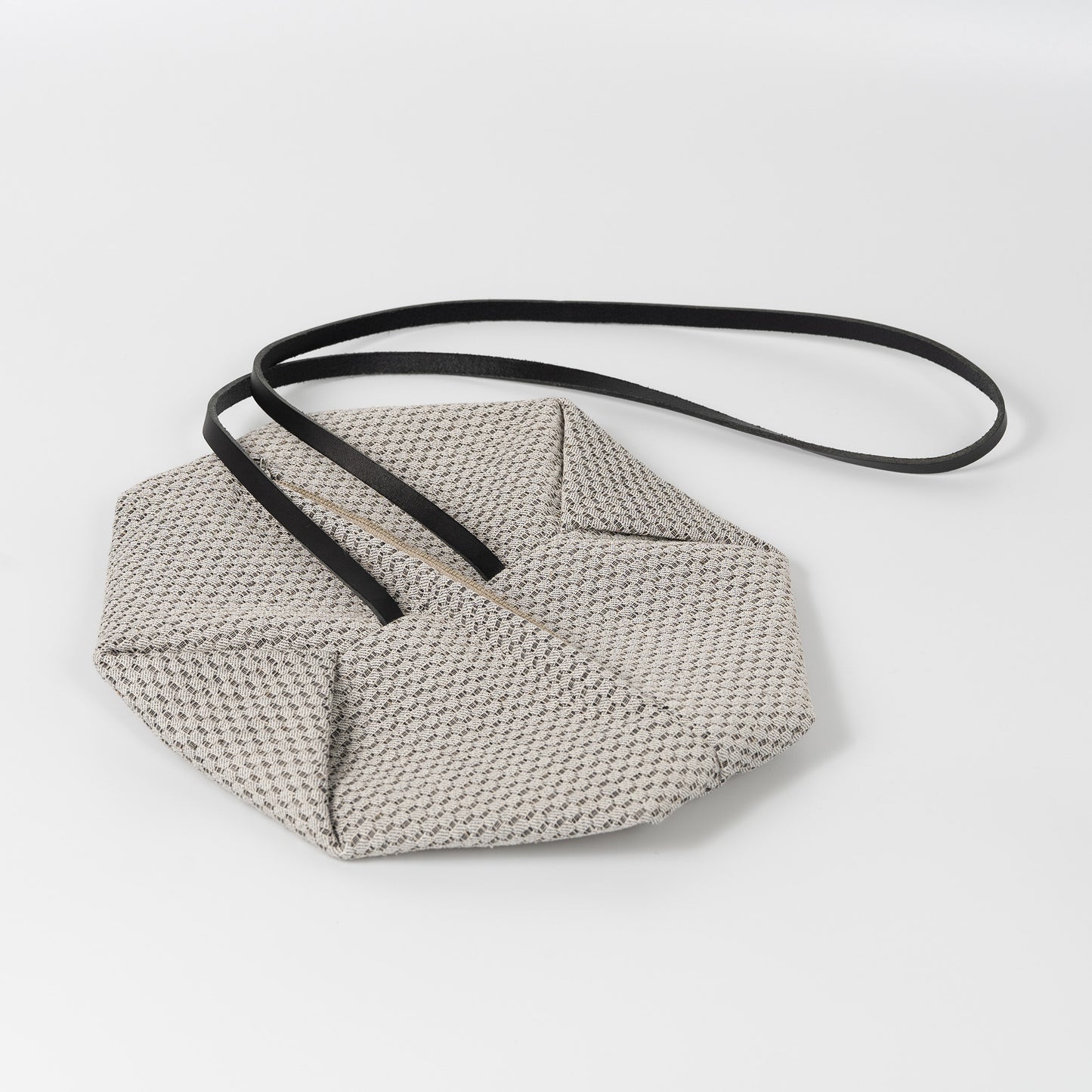 Gray Silk & Wood Fiber Handbag