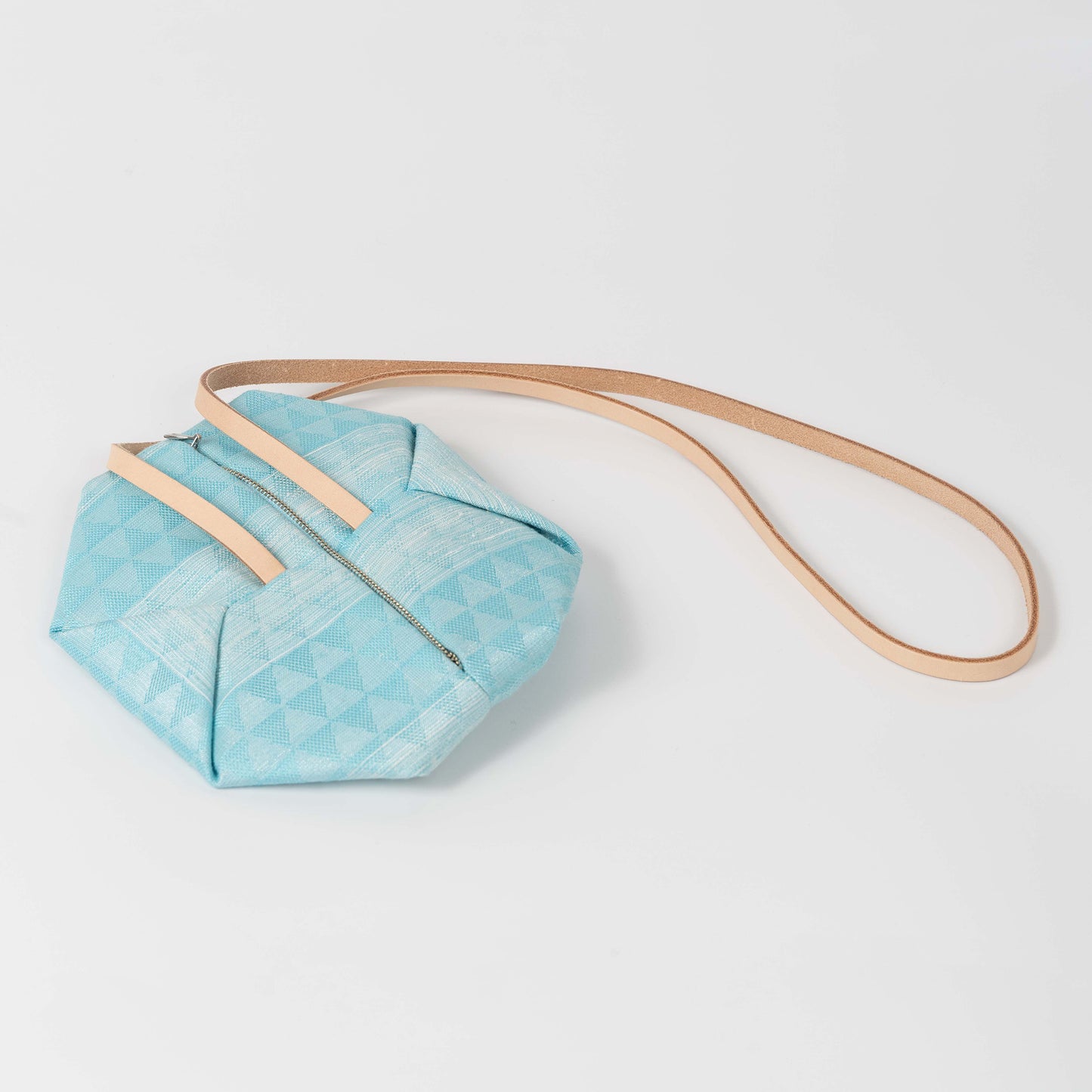 Sky Blue Silk & Metallic Yarn Handbag