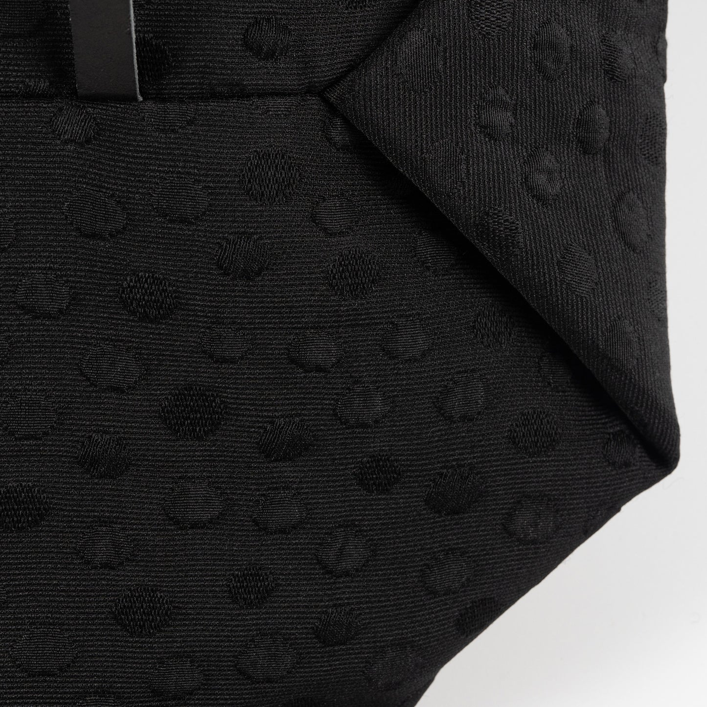 Black Silk & Wool Handbag, Polka-Dot Pattern