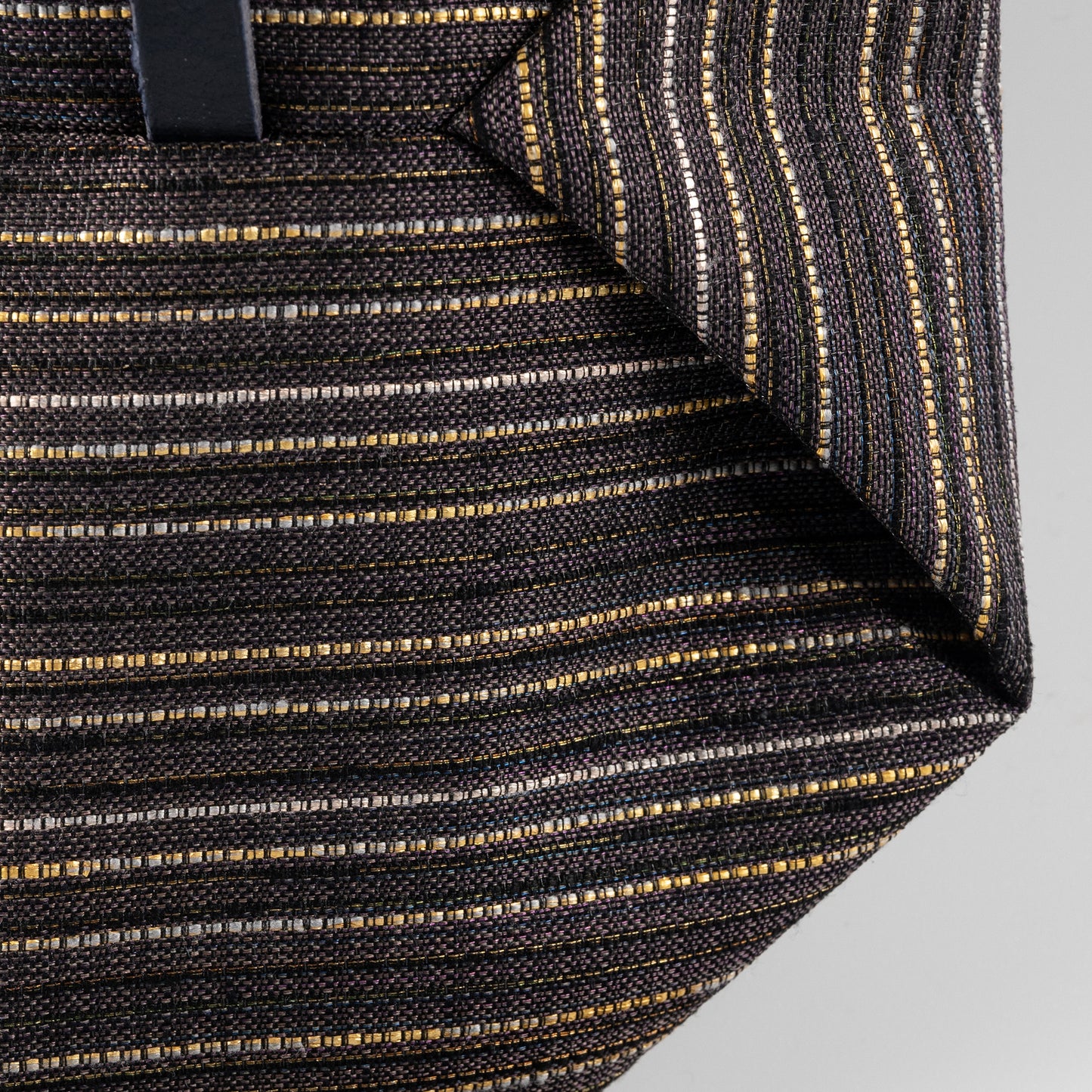 Brown Striped Silk & PE Handbag