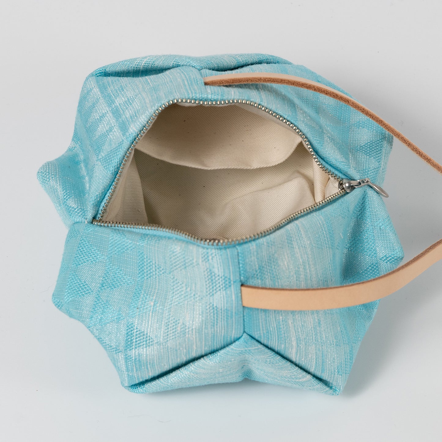 Sky Blue Silk & Metallic Yarn Handbag