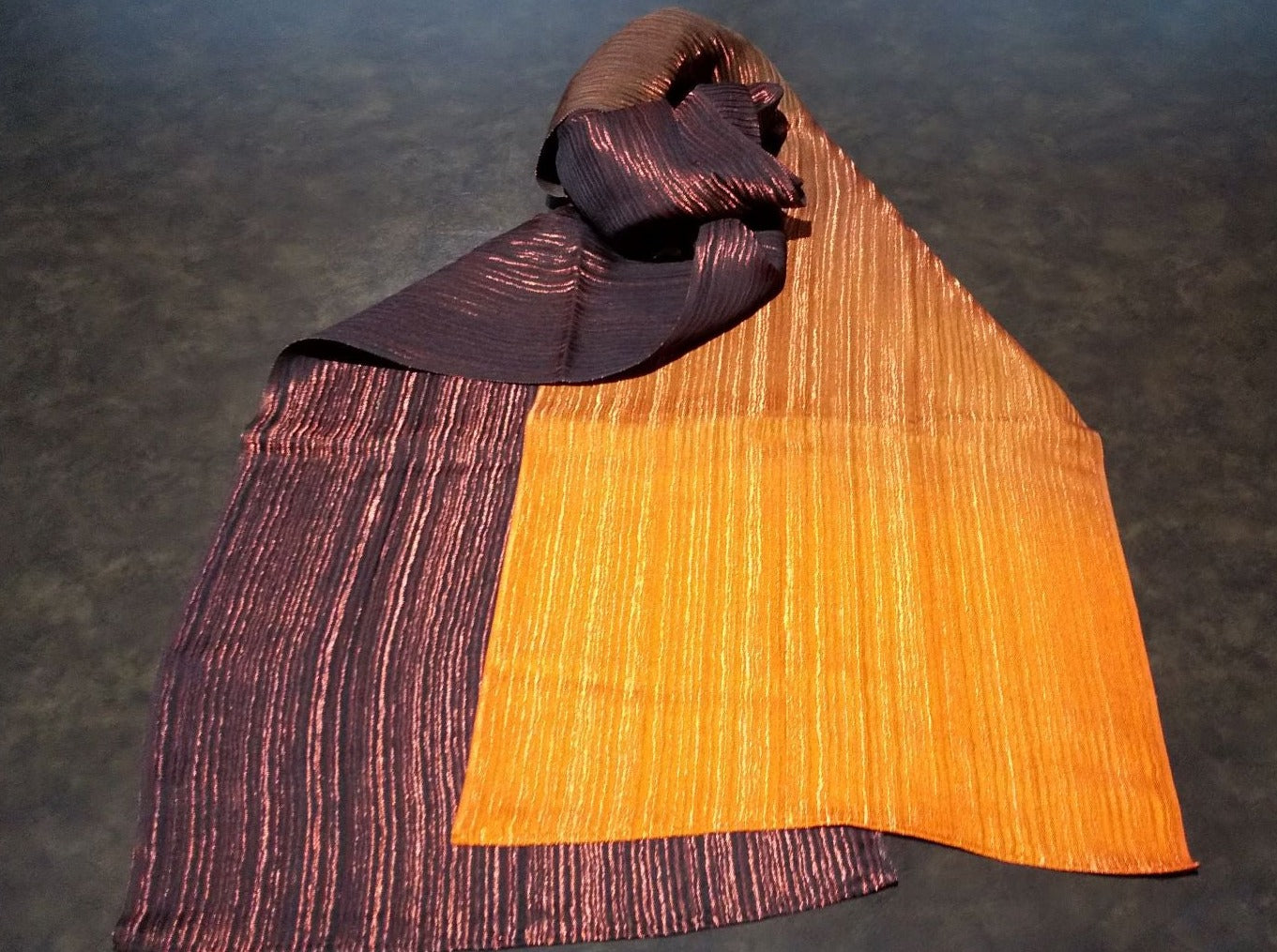 Gradation Color Stole with Metallic Yarn